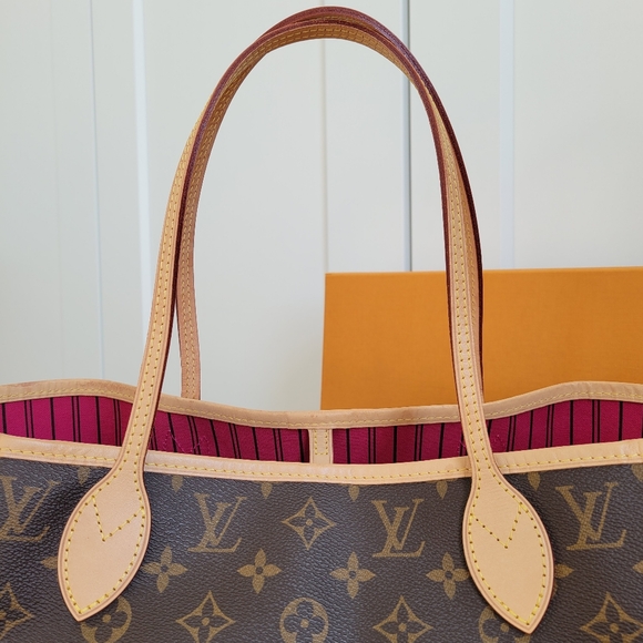 💕CLASSIC Louis Vuitton Neverfull MM Monogram "PEONY/Hot Pink Interior" Tote Bag - Picture 5 of 16
